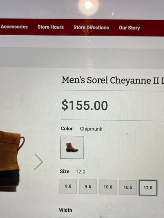 Men\'s Sorel Cheyanne II Lace Chimpmunk Boots - never worn - size 12
